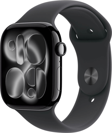 Apple Watch S11 GPS 42mm Okosóra M/L Fekete sportszíjjal - Fekete