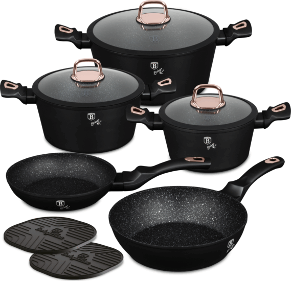 Berlinger Haus BH/8168N Kovácsolt Alumínium Edénykészlet - Fekete / Rózsaarany (10 részes) Berlinger Haus BH/8168N Kovácsolt Alumínium Edénykészlet - Fekete / Rózsaarany (10 részes)