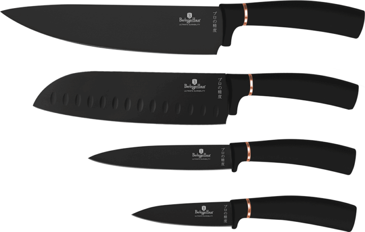 Berlinger Haus BH/2891 Rozsdamentes acél késkészlet 4 darabos - Fekete/Rózsaarany Berlinger Haus BH/2891 Rozsdamentes acél késkészlet 4 darabos - Fekete/Rózsaarany