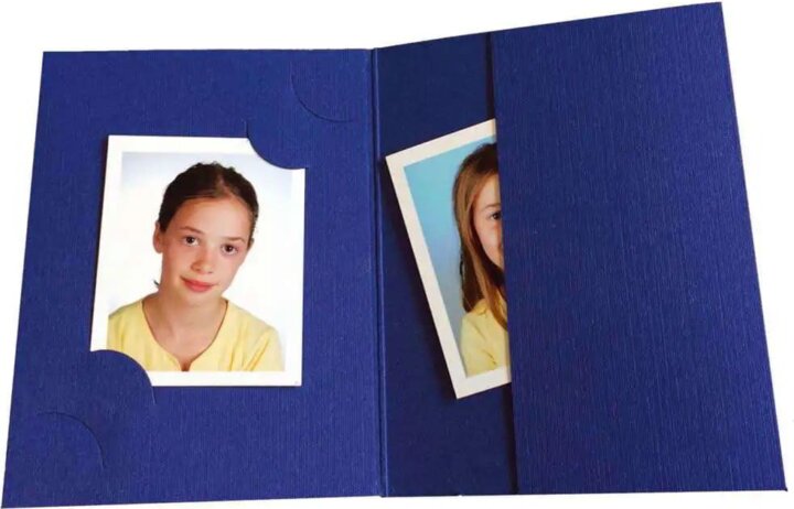 Daiber Folders 35 x 45 mm - 40 x 55 mm - 60 x 80 mm Fotótasak Útlevélképekhez 100 db - Kék