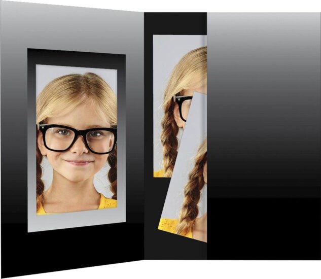 Daiber Fotótasak Útlevélképekhez 36x50 mm 100 db - Fekete/Ezüst