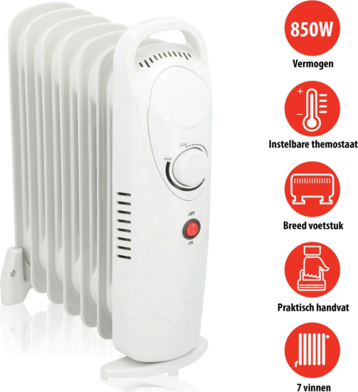 Alpina 17399 Elektromos Olajradiátor 7 tagos 850W - Fehér