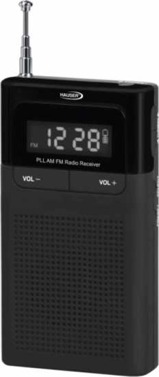 Hauser TR-906PLL Hordozható FM Zsebrádió - Fekete