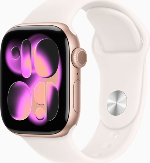 Apple Watch S11 GPS 42mm Okosóra S/M Rózsaszín sportszíjjal - Rózsaszín
