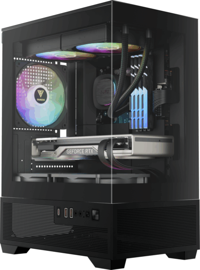 Gamdias Aura GC9M ELITE ARGB Mikro Torony Számítógépház + 3db 120mm ventilátor - Fekete