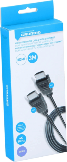 Grundig 47262 HDMI - HDMI 2.0 4K 60Hz Kábel 3m - Fekete
