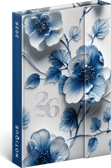 Realsystem 5412 Porcelain Flower B6 2026 Mágneses zsebnaptár - Mintás