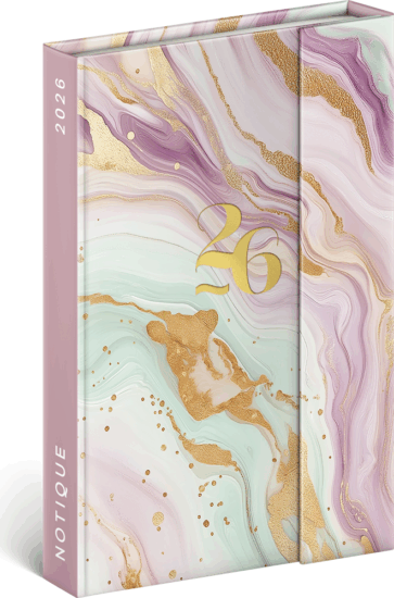Realsystem 5412 Pink Marble B6 2026 Mágneses zsebnaptár - Mintás