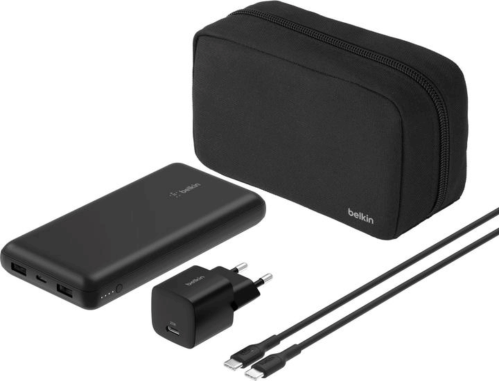 Belkin BU042kqBK BoostCharge Powerbank 20.000mAh 15W + USB-C kábel + tároló tok - Fekete