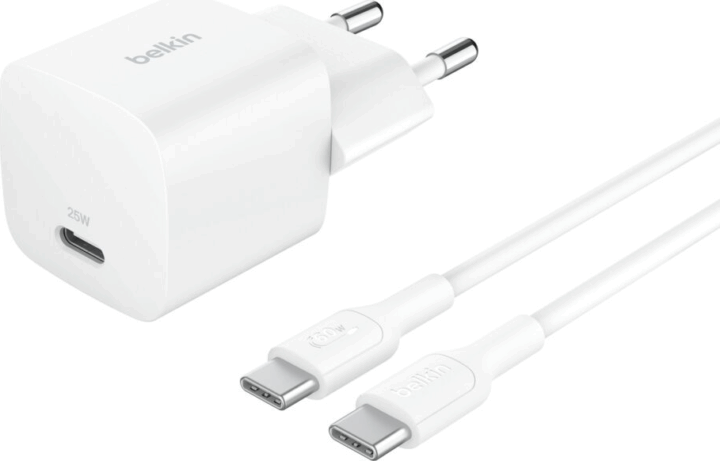 Belkin BOOSTCharge USB-C Hálózati töltő szett 25W - Fehér