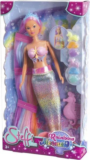 Steffi Love: Szivárványos sellő baba 29cm