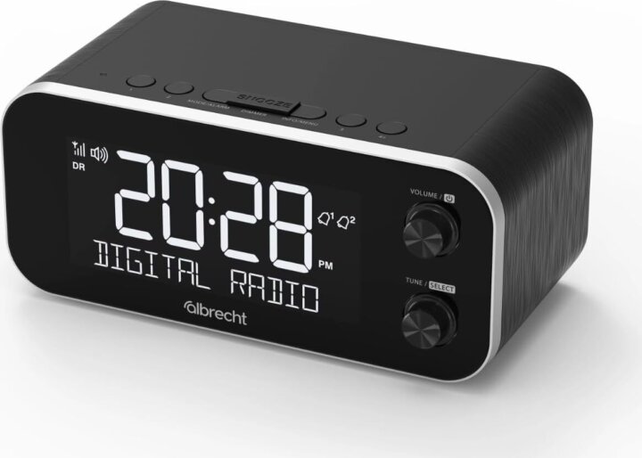 Albrecht DR 455 DAB+/UKW Asztali Rádiós ébresztőóra Digitális kijelzővel - Fekete