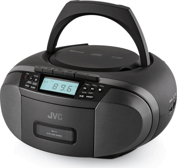 JVC RCE444B Hordozható CD Lejátszós Rádiómagnó - Fekete