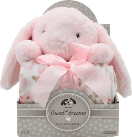 Dexyco Sweet Dreams Takaró és játéknyuszi - Rózsaszín (27x30cm)