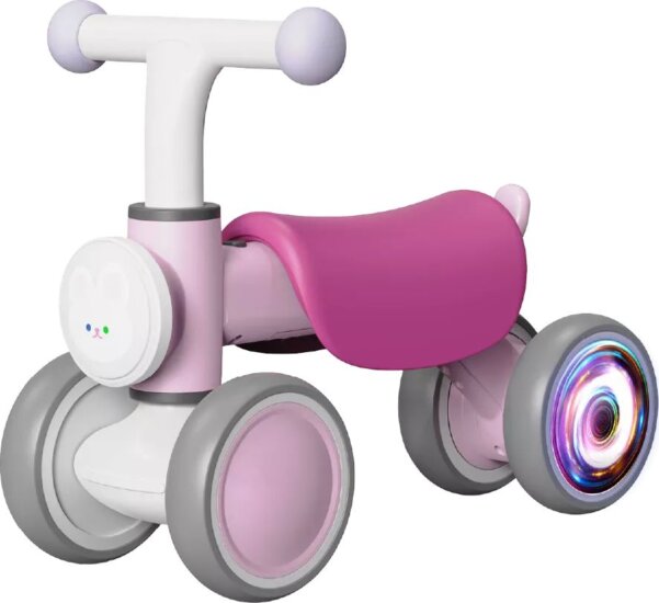 Lábbal hajtós négykerekű Zenélő járgány LED fénnyel és Nyuszi mintával - Rózsaszín Lábbal hajtós négykerekű Zenélő járgány LED fénnyel és Nyuszi mintával - Rózsaszín