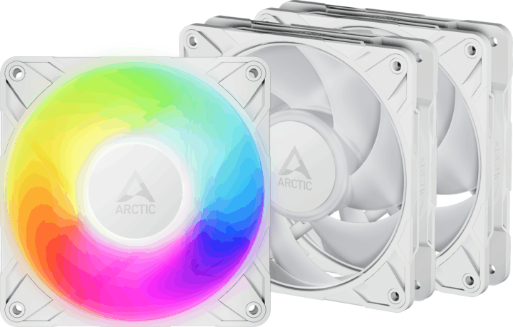 Arctic P12 Pro A-RGB 120mm PWM Rendszerhűtő ventilátor 3db - Fehér