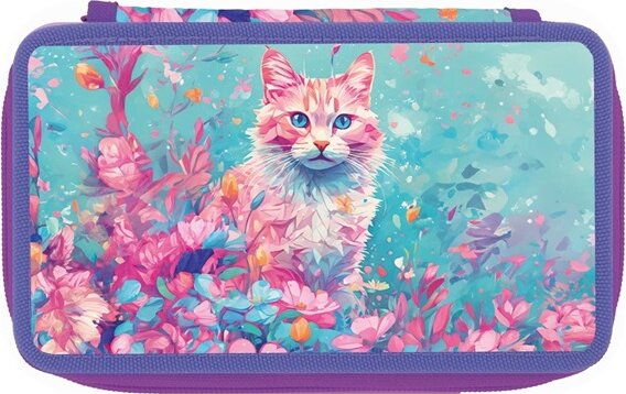 Herlitz Cat 3 Emeletes Töltetlen Tolltartó Lányoknak - Mintás