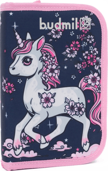 Budmil S9 Egyrekeszes Töltetlen Tolltartó Lányoknak - Unikornis Mintás