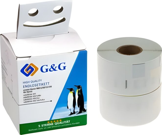 G&G (Dymo 99012 / S0722400) 36 x 89mm Etikett Címke tekercs 2db (260 címke / tekercs)