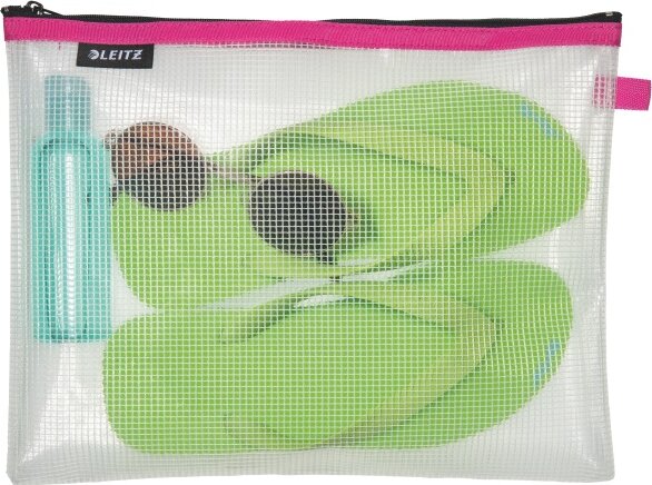 Leitz Wow Puhafedeles Vízálló Rendszerező Táska L méret - Átlátszó / Rózsaszín