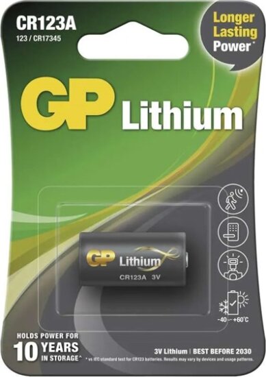 GP CR123A Lítium Fotóelem 3V (1db / csomag)