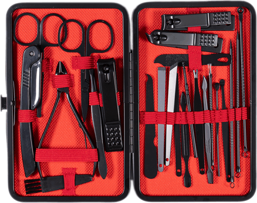 IRIS KT-595 Hordozható Manikűr Készlet - (24db / csomag)