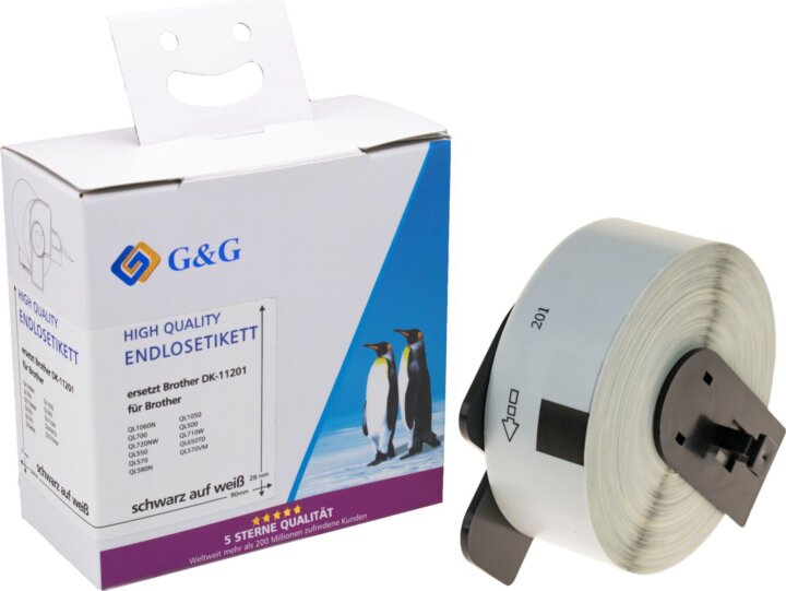 G&G 29 x 90 mm Etikett címke Brother DK-11201 hőnyomtatókhoz (400 címke/tekercs)