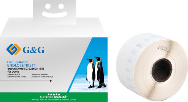 G&G 41 x 89 mm Etikett címke Dymo 11356 / S0722560 hőnyomtatókhoz (300 címke/tekercs)