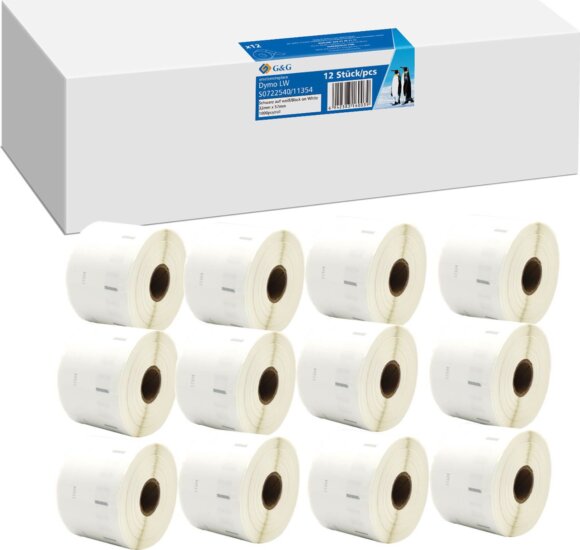 G&G 32 x 57 mm Etikett címke Dymo 11354 / S0722540 hőnyomtatókhoz 12db (1000 címke/tekercs) G&G 32 x 57 mm Etikett címke Dymo 11354 / S0722540 hőnyomtatókhoz 12db (1000 címke/tekercs)