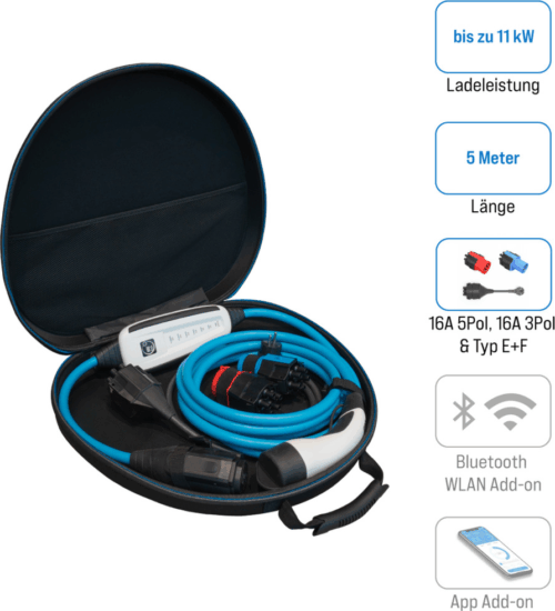 NRGkick Light Pure Type-2 Elektromos autó töltőkábel 5m (11kW - 16A)