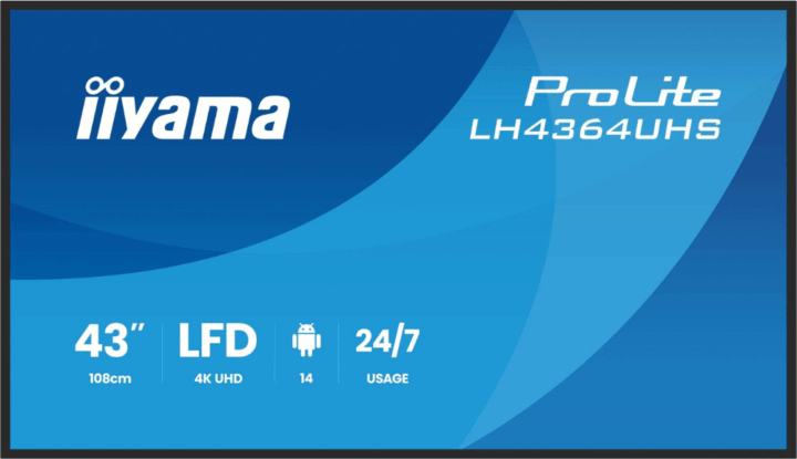 iiyama 43" LH4364UHS-B1AG ProLite 16:9 UltraHD 4K LED Üzleti kijelző