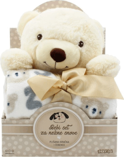 Dexy SWEET DREAMS Bézs Takaró és Plüssmaci figura szett 25 cm