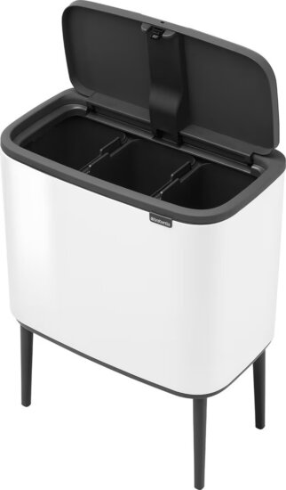 Brabantia lábakon álló fém szemetes 12L - Fehér/Fekete Brabantia lábakon álló fém szemetes 12L - Fehér/Fekete