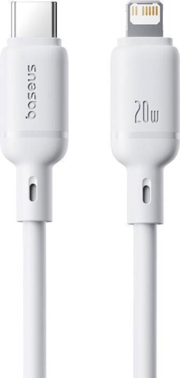 Baseus Silky Series USB Type-C apa - Lightning apa Adat és töltőkábel 2m - Fehér