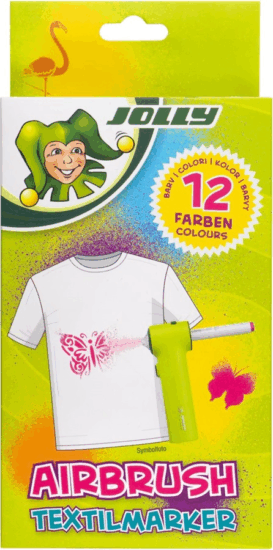 Jolly Airbrush Textile 12 darabos kétvégű textilmarker készlet - Vegyes színek