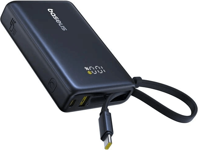 Baseus P10076803123-00 PicoGo Powerbank 10000mAh 45W + USB-C kábel - Fekete