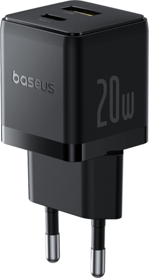 Baseus P10111608113-00 Palm USB-A / USB-C Hálózati töltő 20W - Fekete Baseus P10111608113-00 Palm USB-A / USB-C Hálózati töltő 20W - Fekete