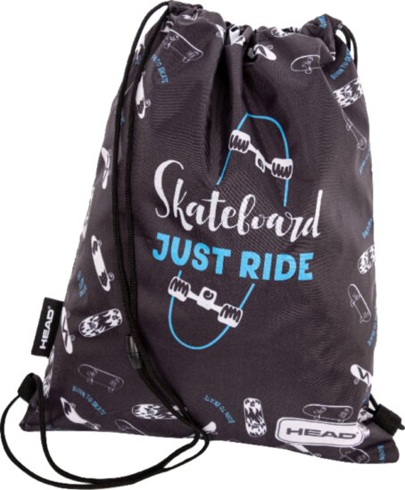 Head Just Ride Tornazsák Gördeszka Mintával 44 x 33 cm - Fekete
