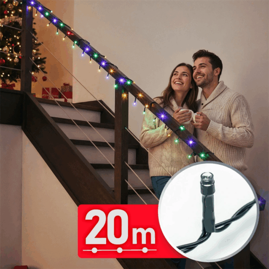 @home 59768 Kültéri Beltéri LED fényfüzér 20m - RGB