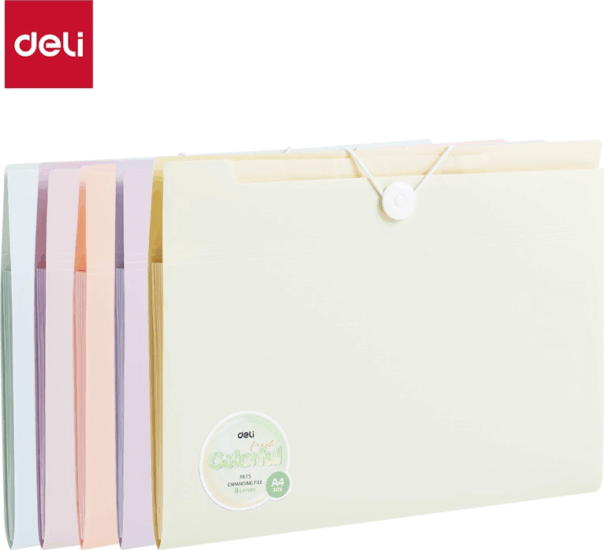 Deli Colorful A4 8 rekeszes 600 mikron irattartó mappa - Többféle
