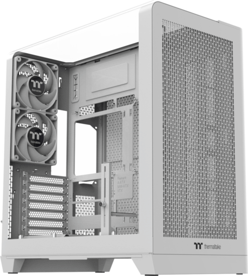 Thermaltake View 390 Air Midi Torony Számítógépház + 2db 120mm RGB ventilátor - Fehér