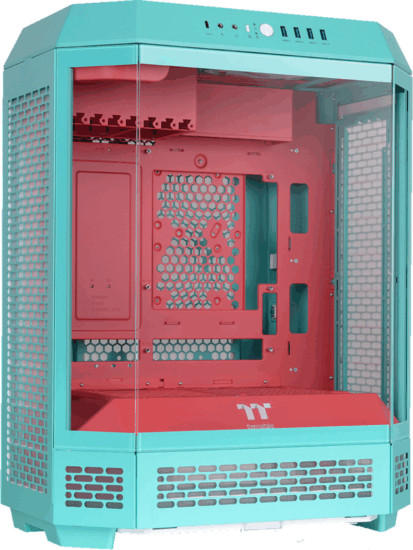 Thermaltake The Tower 600 Midi Torony Számítógépház - Mentakék/Piros
