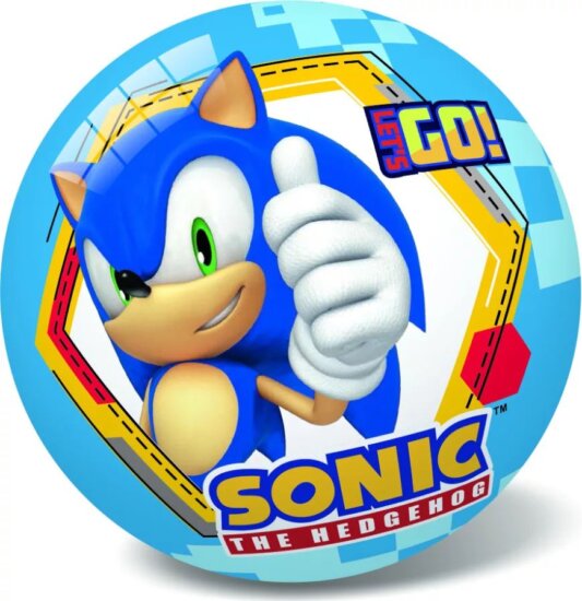 Unice Sonic a sündisznó mintás gumilabda Ø 23 cm - Kék/Mintás