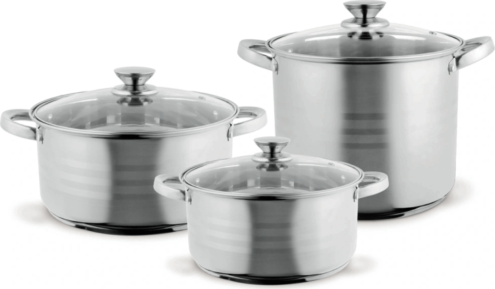 TOO LP-7170 Rozsdamentes Acél Edénykészlet - Ezüst (6 részes)