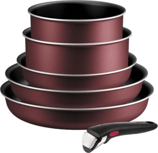 Tefal L7249802 Simply Cook Rozsdamentes Acél Edénykészlet - Bordó (6 részes)