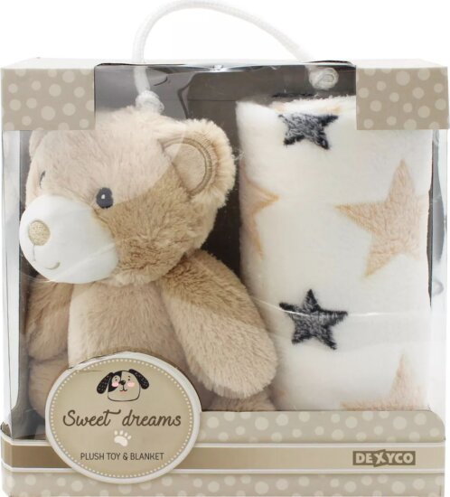 Dexyco Sweet Dreams Barna Takaró és Plüssmaci figura szett 25 cm