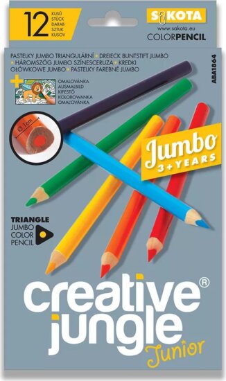 Sakota Creative Jungle jumbo háromszögletű színes ceruza készlet (12 darab / csomag)
