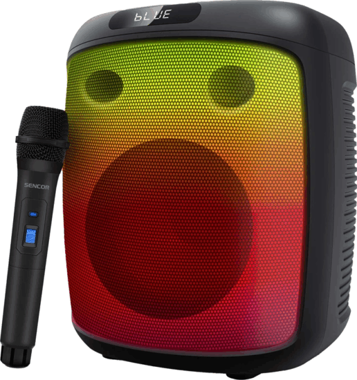 Sencor SSS Partycon Bluetooth Hordozható Party Hangszóró Mikrofonnal 100W - Fekete
