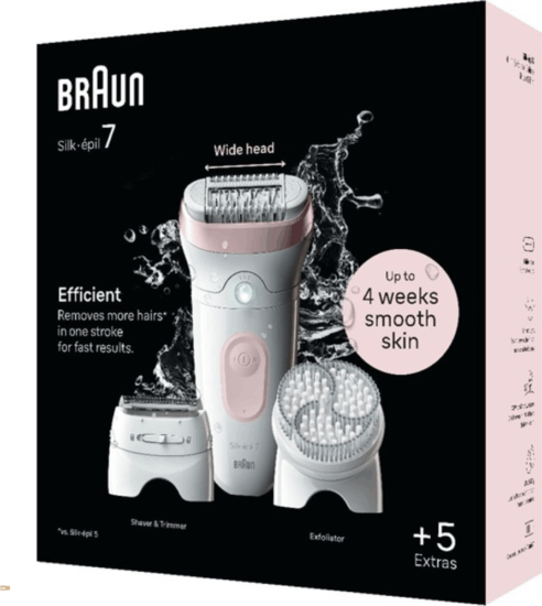 Braun Silk-épil SE7-060 MicroGrip Epilátor - Fehér / Rózsaszín
