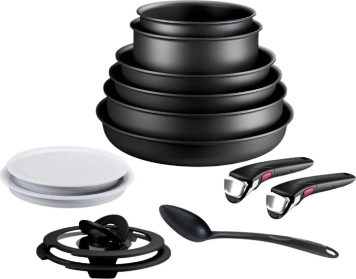Tefal L3979542 Ingenio Exo Resist Aluminium Serpenyőkészlet - Fekete (13 résyes)